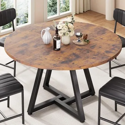 JOCOEVOL Round Dining Table Kitchen Dining Room Circle Dinner Pedestal