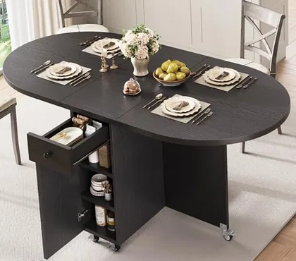 JOCOEVOL Round Folding Dining Table for 6