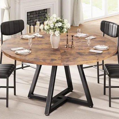 JOCOEVOL 51 in Round Dining Table Kitchen Dining Room Dinner Pedestal Table