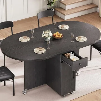 JOCOEVOL Round Folding Dining Table for 4