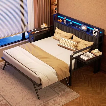 JOCOEVOL Daybed with Trundle and LED Light