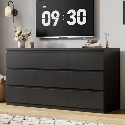 JOCOEVOL Modern 9 Drawer Dresser for Bedroom