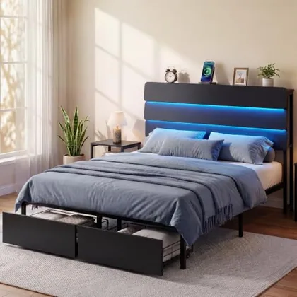 JOCOEVOL Full Bed Frame with Headboard