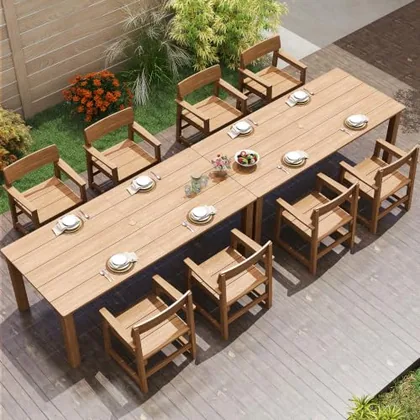 JOCOEVOL 10 Pcs HIPS Patio Dining Set for 8 Outdoor Tables and Chairs Set