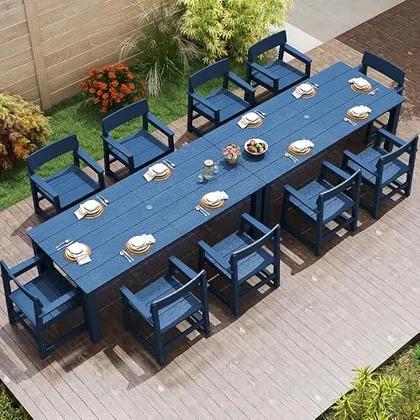 JOCOEVOL 12 Piece Patio Dining Set for 10 Person HIPS Outdoor Dining Sets