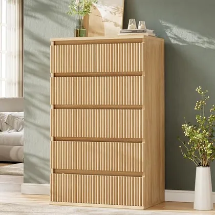JOCOEVOL Fluted 6 Drawer Dresser for Bedroom