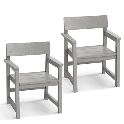 JOCOEVOL Patio Dining Chair Set of 2 Outdoor HIPS Patio Chair All Weather
