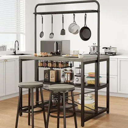 JOCOEVOL 42 in Large Kitchen Island Table Baker Rack
