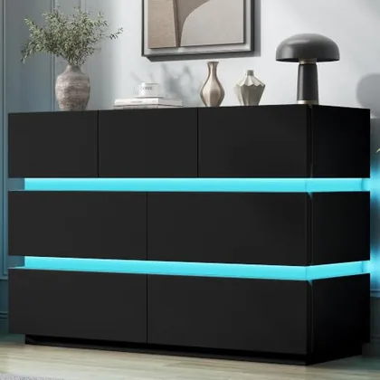 JOCOEVOL 7 Drawer Dresser with LED Lights