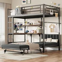 JOCOEVOL Twin Loft Bed with Desk and Mattress