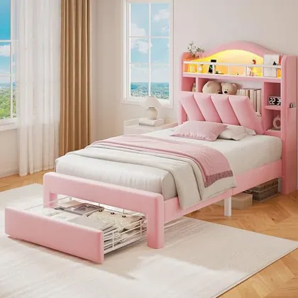 JOCOEVOL Twin LED Bed Frame