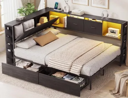 JOCOEVOL Full Corner Bed Frame