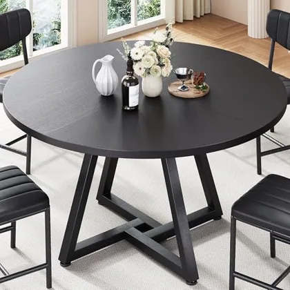 JOCOEVOL Round Dining Table Kitchen Dining Room Circle Dinner Pedestal