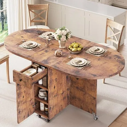 JOCOEVOL Folding Dining Table for 4 Kitchen Dining Room DinnerTable