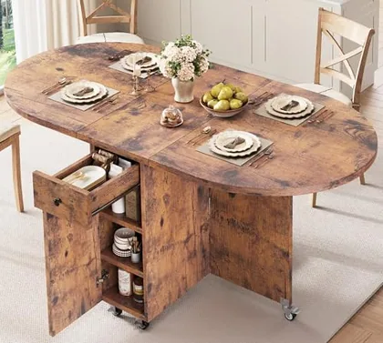 JOCOEVOL Round Folding Dining Table for 6