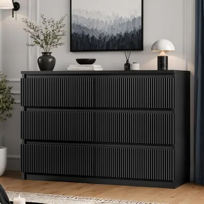 JOCOEVOL 6 Drawer Fluted Dresser