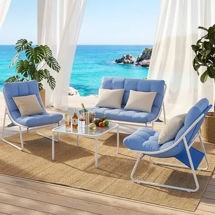 JOCOEVOL Patio Furniture Set - 4-Piece Outdoor Patio Conversation Set