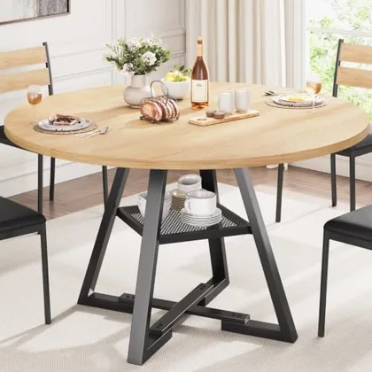 JOCOEVOL Round Dining Table for 4 6