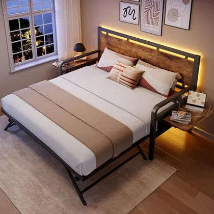 JOCOEVOL Daybed with Trundle and LED Light