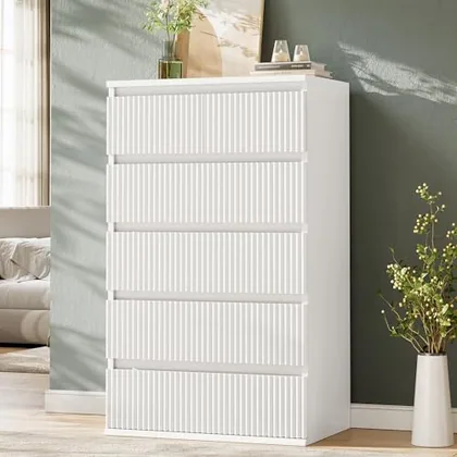 JOCOEVOL Fluted 6 Drawer Dresser for Bedroom