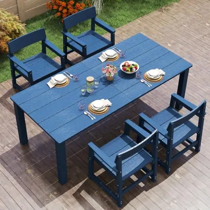 JOCOEVOL 5 Pcs HIPS Patio Dining Set for 4 Outdoor Tables and Chairs Set