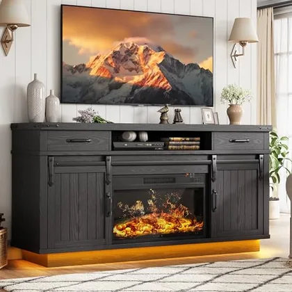 JOCOEVOL Fireplace TV Stand for TVs up to 65 in