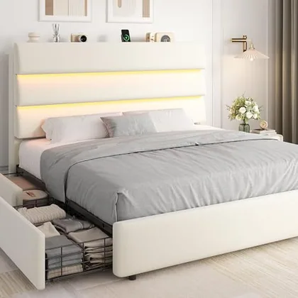 JOCOEVOL Queen Size Bed Frame