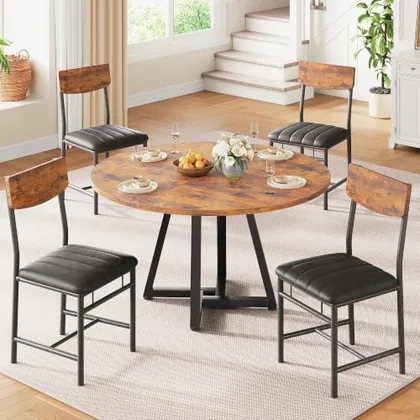 JOCOEVOL Industrial Dining Chairs Set of 4